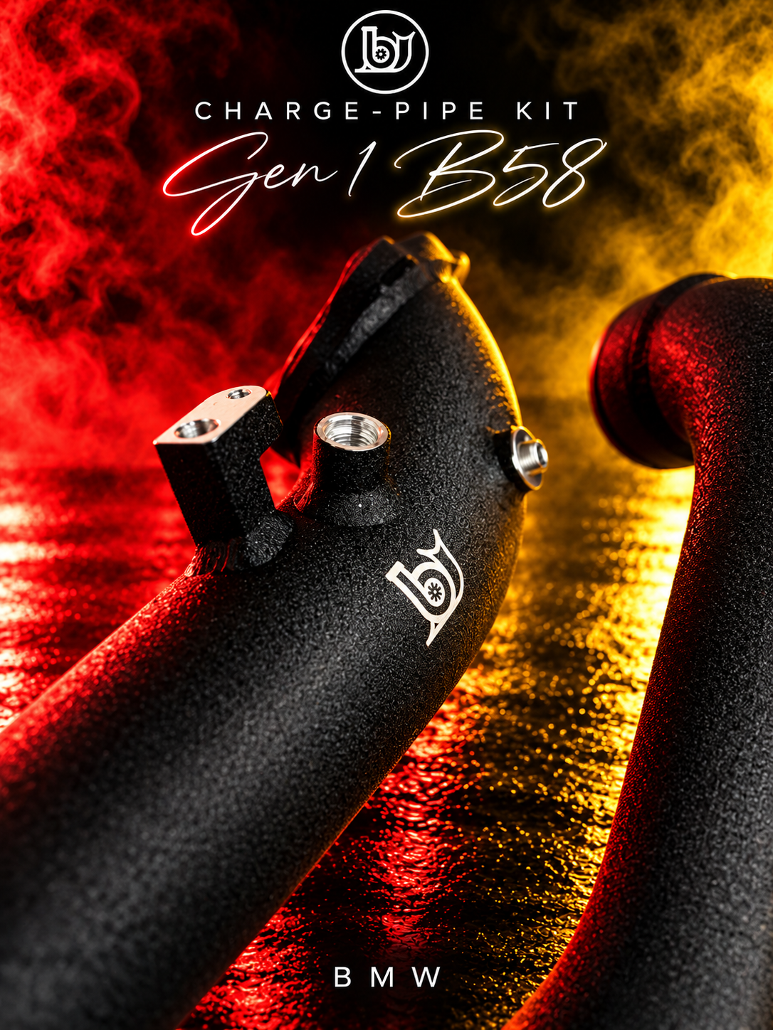BJG Custom Charge-Pipe Kit: BMW B58 Gen 1 - Cerakote Black
