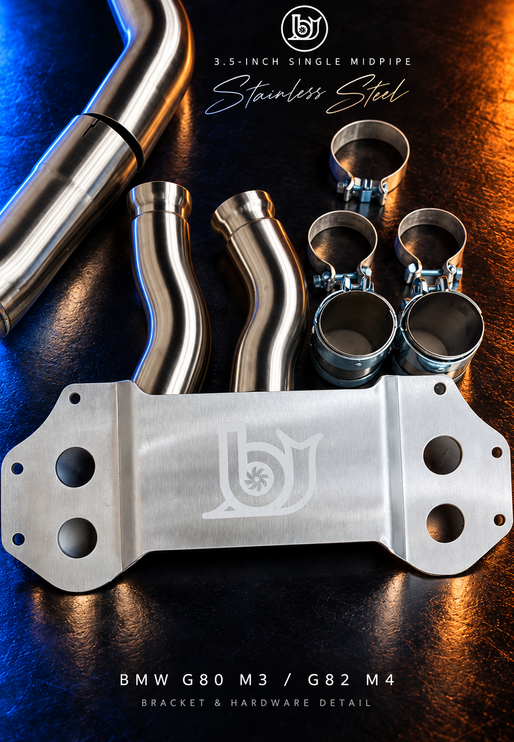 BJG Custom 3.5in Midpipe w/ Bracket for G80/82 M3/M4