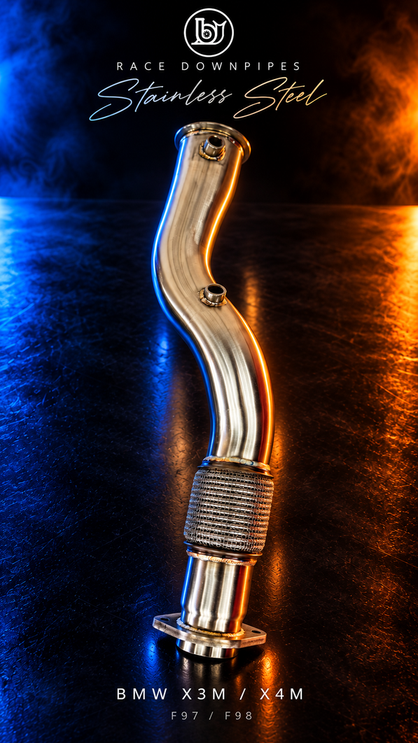 BJG Race Downpipes: BMW X3M/X4M F97/F98 - Stainless Steel