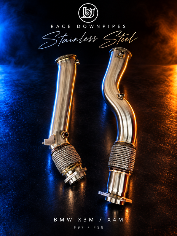 BJG Race Downpipes: BMW X3M/X4M F97/F98 - Stainless Steel